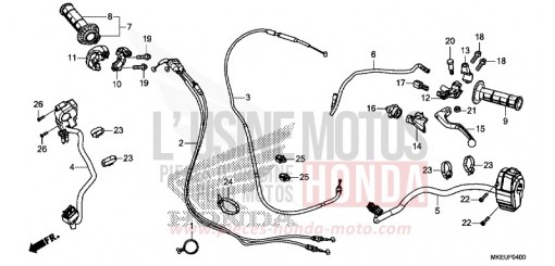LEVIER DE GUIDON/COMMUTATEUR/CABLE CRF450LK de 2019